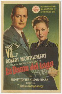 8s402 LADY IN THE LAKE Spanish herald '47 different image of Robert Montgomery & Audrey Totter!