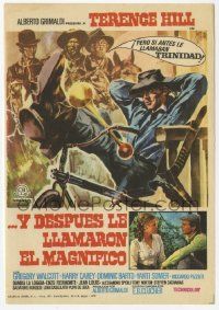 8s454 MAN OF THE EAST Spanish herald '74 Symeoni art of cowboy Terence Hill, spaghetti western!