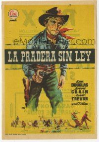 8s458 MAN WITHOUT A STAR Spanish herald '55 different Jano art of cowboy Kirk Douglas with gun!
