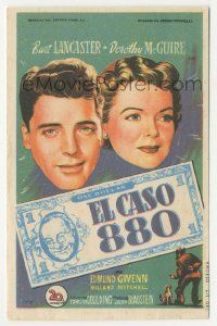 8s471 MISTER 880 Spanish herald '52 different Soligo art of Burt Lancaster & Dorothy McGuire!