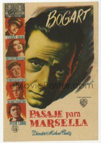 8s526 PASSAGE TO MARSEILLE Spanish herald '48 great different art of Humphrey Bogart by Ramon!