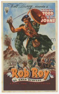 8s579 ROB ROY Spanish herald '56 Disney, art of Richard Todd as The Scottish Highland Rogue!