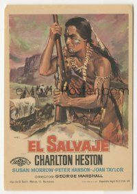 8s596 SAVAGE Spanish herald R64 Mac Gomez art of Native American Charlton Heston with rifle!