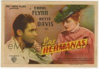 8s615 SISTERS 1pg Spanish herald '44 Errol Flynn & Bette Davis have true love, but problems too!