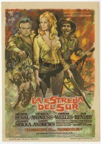 8s627 SOUTHERN STAR Spanish herald '69 Mac art of Ursula Andress, George Segal & Orson Welles!