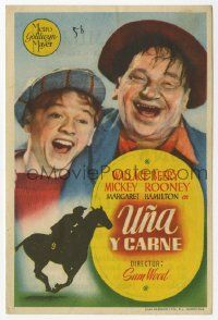 8s630 STABLEMATES Spanish herald '45 great c/u of Wallace Beery, Mickey Rooney and horse!