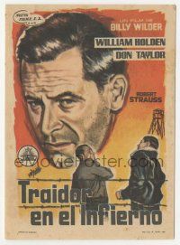 8s633 STALAG 17 Spanish herald '64 different art of William Holden, Billy Wilder WWII POW classic!