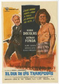 8s664 THERE WAS A CROOKED MAN Spanish herald '71 different MCP art of Kirk Douglas & Henry Fonda!