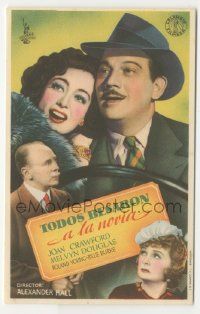 8s665 THEY ALL KISSED THE BRIDE Spanish herald '46 Joan Crawford, Melvyn Douglas, Roland Young