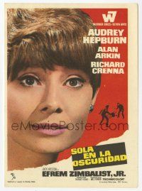 8s717 WAIT UNTIL DARK Spanish herald '68 different close portrait of blind Audrey Hepburn!