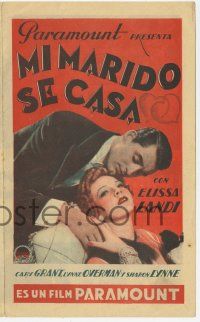 8s251 ENTER MADAME 4pg Spanish herald '36 different romantic close up of Cary Grant & Elissa Landi!