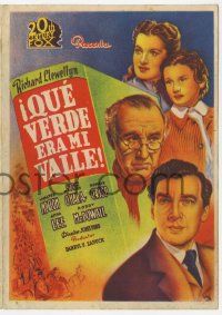 8s355 HOW GREEN WAS MY VALLEY 4pg Spanish herald '44 John Ford, Barba art of Walter Pidgeon & cast!