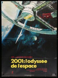8t586 2001: A SPACE ODYSSEY CinePoster REPRO French 1p '87 Kubrick, Bob McCall space wheel art!