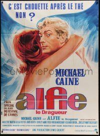 8t596 ALFIE French 1p '66 completely different art of Michael Caine & sexy girl by Landi!