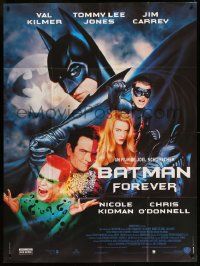 8t611 BATMAN FOREVER French 1p '95 Kilmer, Kidman, O'Donnell, Jones, Carrey, top cast!