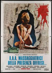 8t483 AAA MASSEUSE GOOD-LOOKING OFFERS HER SERVICES Italian 2p '72 Piovano art of naked girl!