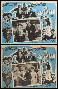 8t272 ABBOTT & COSTELLO IN HOLLYWOOD 2 Mexican LCs R50s different images of Bud & Lou!