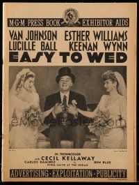 8t028 EASY TO WED 2 pressbook supplements '46 Van Johnson by brides Esther Williams & Lucille Ball!