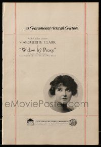 8t019 WIDOW BY PROXY pressbook '19 Marguerite Clark poses as her friend to settle inheritance, lost!