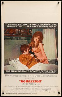 8t084 BEDAZZLED WC '68 classic fantasy, Dudley Moore stares at sexy Raquel Welch as Lust!