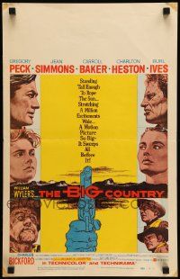 8t088 BIG COUNTRY WC '58 Gregory Peck, Charlton Heston, Ives, Baker, Simmons, William Wyler classic