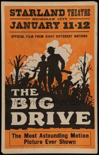 8t089 BIG DRIVE WC '28 World War I documentary film from eight different nations, silhouette art!