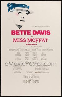 8t050 MISS MOFFAT stage play WC '74 great Michaele Vollbracht art of Bette Davis, Joshua Logan!