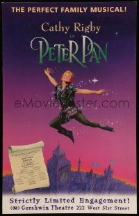 8t051 PETER PAN stage play WC '99 Ed Acuna art of Cathy Rigby as James M. Barrie's famous character!