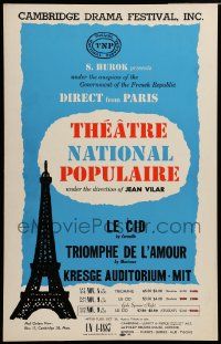 8t062 THEATRE NATONAL POPULAIRE stage play WC '58 Le Cid & Triomphe de l'amour direct from Paris!