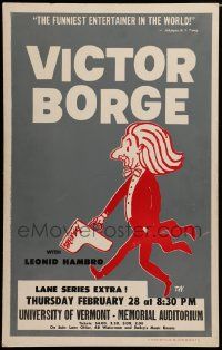 8t066 VICTOR BORGE music concert WC '63 cool TW cartoon art of the Danish composer!