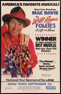 8t064 WILL ROGERS FOLLIES stage play WC '91 Mac Davis as the legendary cowboy turned movie star!