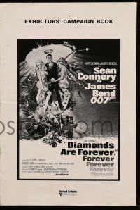 8t027 DIAMONDS ARE FOREVER English pressbook '71 McGinnis James Bond art, rare country of origin