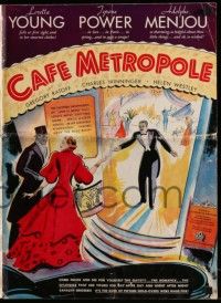8t025 CAFE METROPOLE pressbook '37 Loretta Young, Tyrone Power, Adolphe Menjou, cool art!