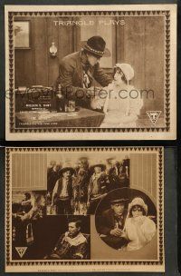 8w833 ARYAN 2 LCs '16 early western images of star & director William S. Hart with Bessie Love!