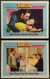 8w836 BARRICADE 2 LCs '50 Jack London, Ruth Roman is a treasure to fight for!