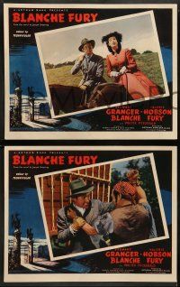 8w074 BLANCHE FURY 8 English LCs '49 many images of Stewart Granger & pretty Valerie Hobson!