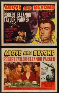8w026 ABOVE & BEYOND 8 LCs '52 Robert Taylor & Eleanor Parker, love story w/ billion dollar secret!