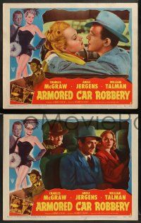 8w490 ARMORED CAR ROBBERY 6 LCs '50 Charles McGraw & super sexy showgirl Adele Jergens!