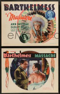 8w247 MASSACRE 8 LCs '34 Richard Barthelmess as Native American Indian helping his people!
