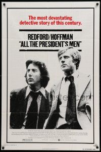 8y037 ALL THE PRESIDENT'S MEN 1sh '76 Dustin Hoffman & Robert Redford as Woodward & Bernstein!