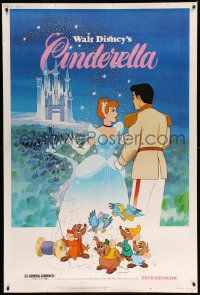 8z205 CINDERELLA 40x60 R81 Walt Disney classic romantic cartoon, image of prince & mice!