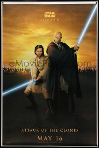 8z159 ATTACK OF THE CLONES teaser DS bus stop '02 Star Wars Episode II, Obi-Wan and Mace Windu!