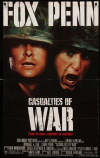 8z310 CASUALTIES OF WAR half subway '89 Michael J. Fox argues with Sean Penn, De Palma, Vietnam