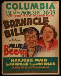8z048 BARNACLE BILL jumbo WC '41 art of sailor Wallace Beery & Marjorie Main together again!