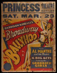 8z050 BROADWAY BALLYHOO stage play jumbo WC '35 sexy art, 6 big acts featuring the Goodrich Girls!