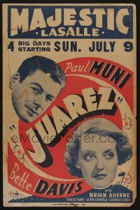 8z063 JUAREZ local theater jumbo WC '39 Paul Muni & Bette Davis as they looked in Bordertown!