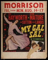 8z069 MY GAL SAL jumbo WC '42 sexy full-length Rita Hayworth & close up with Victor Mature!