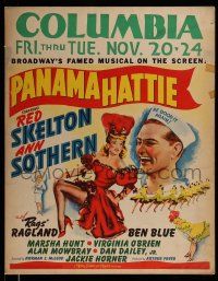 8z071 PANAMA HATTIE jumbo WC '42 art of laughing sailor Red Skelton & sexy dancer Ann Sothern!