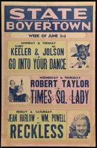 8z075 STATE BOYERTOWN local theater jumbo WC '35 Al Jolson in blackface, Jean Harlow in Reckless!