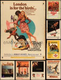 9a098 LOT OF 9 UNFOLDED 30x40s '60s-70s great images from a variety of different movies!